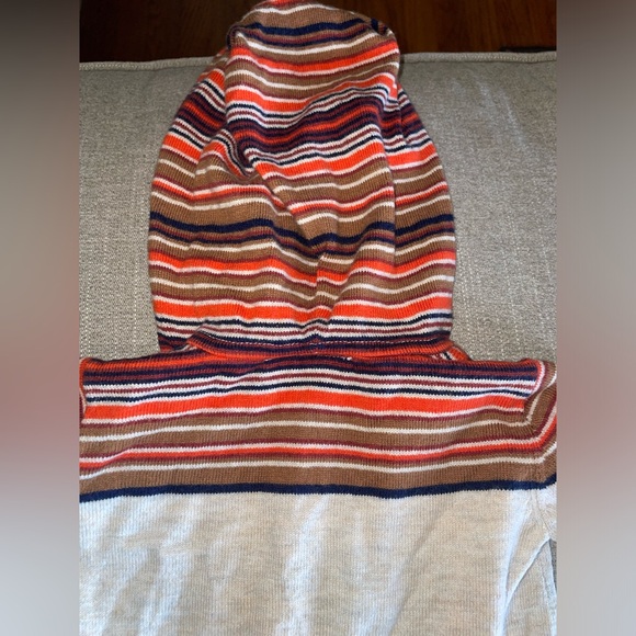 Infant knit striped print onesie hoodie - Picture 5 of 9